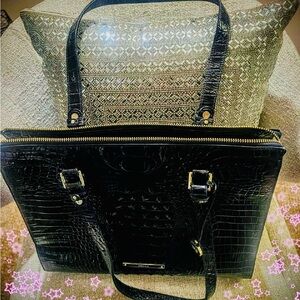 Brahmin Navy Blue Tote Bag with Structured Design